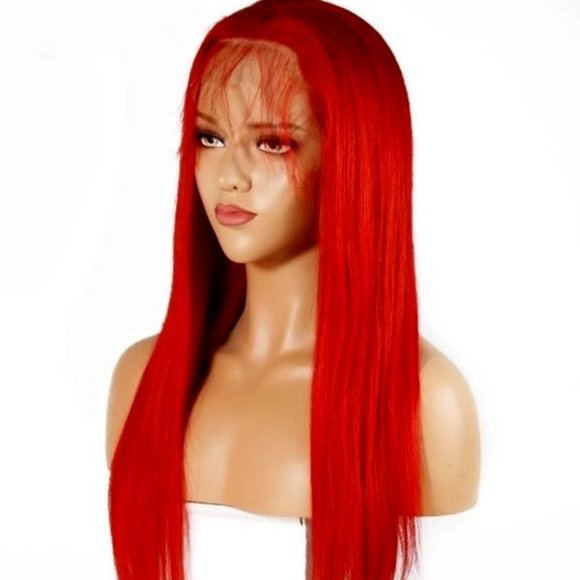 13x4 Bright devilish red 22inch lace front buman hair wig